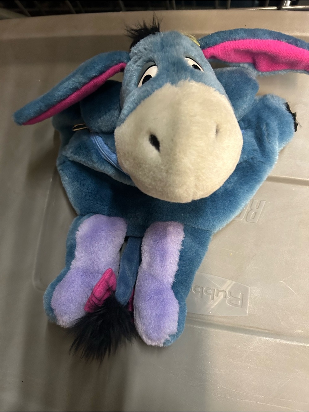 Disney VTG RARE Eeyore Plush (W/O straps) Soft Stuffed Toy purse bag